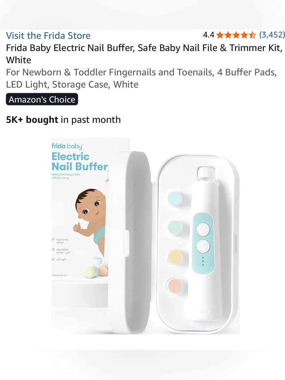NEW Frida Baby Electric Nail Buffer Kit —